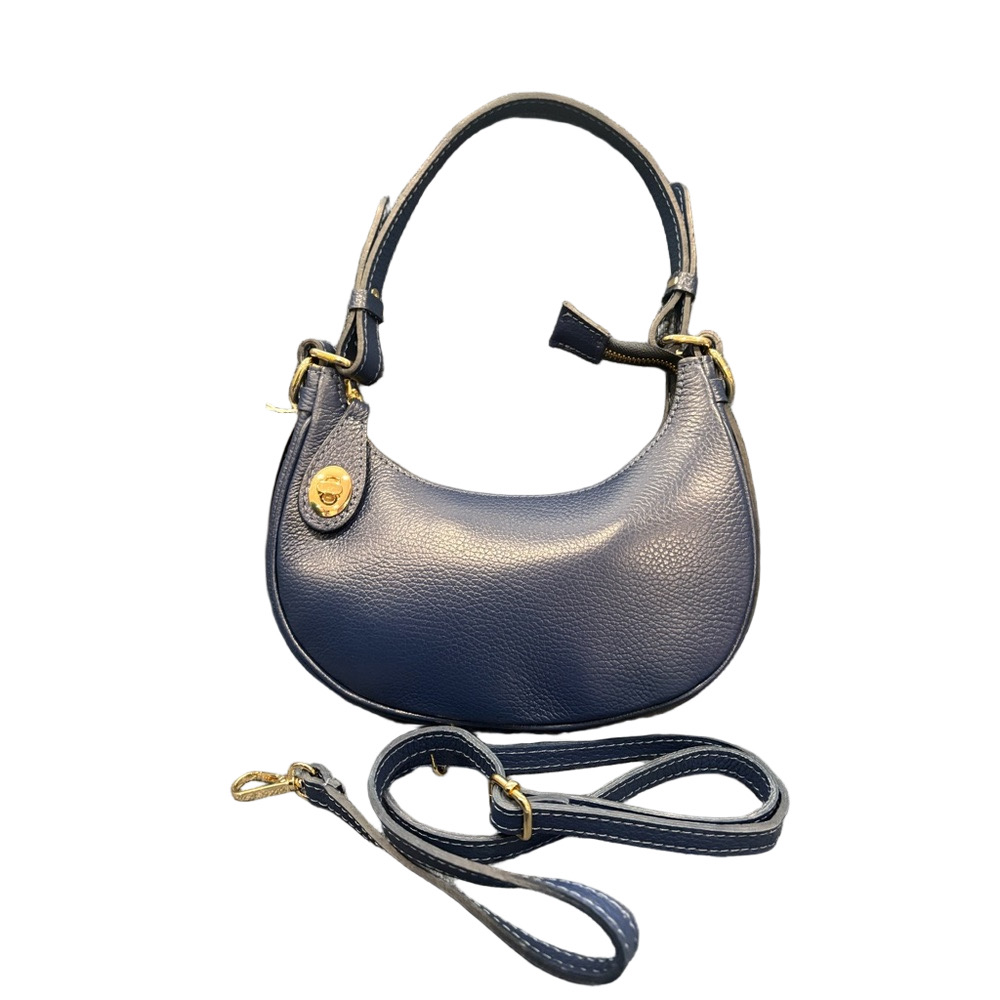 Italian Leather Shoulder Bag Blue | Made in Italy | Greece Purchase | NWOT